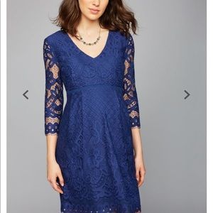 A Pea in the Pod V-Neck Lace Maternity Dress